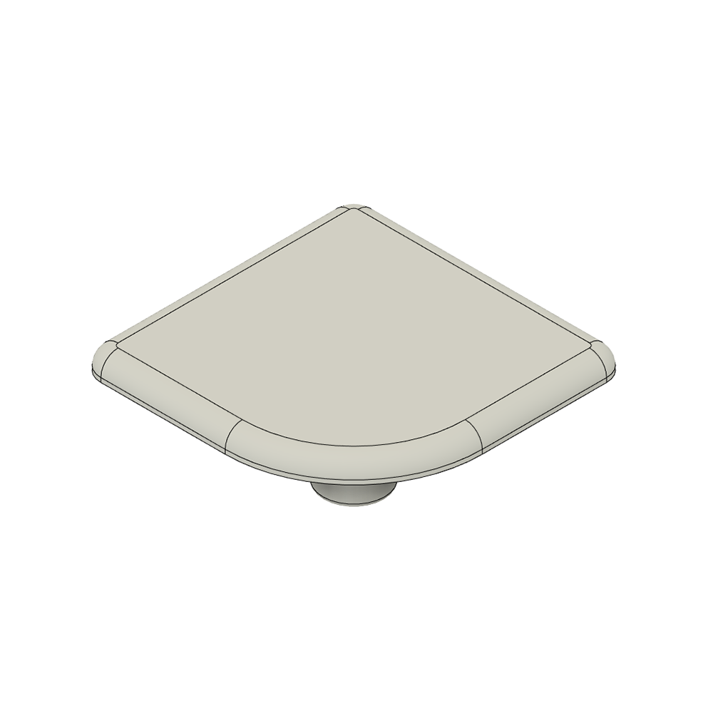 60-220-2 MODULAR SOLUTIONS POLYAMIDE PART<br>END CAP 32MM X 32MM ROUND CORNER LIGHT GRAY